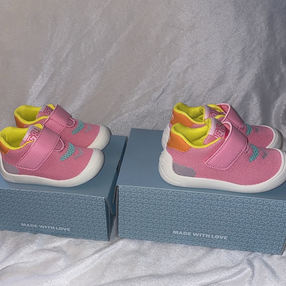 NWT FALCOTTO FREE VL. - First steps shoes in faux leather and fabric White-Pink - Picture 8 of 13